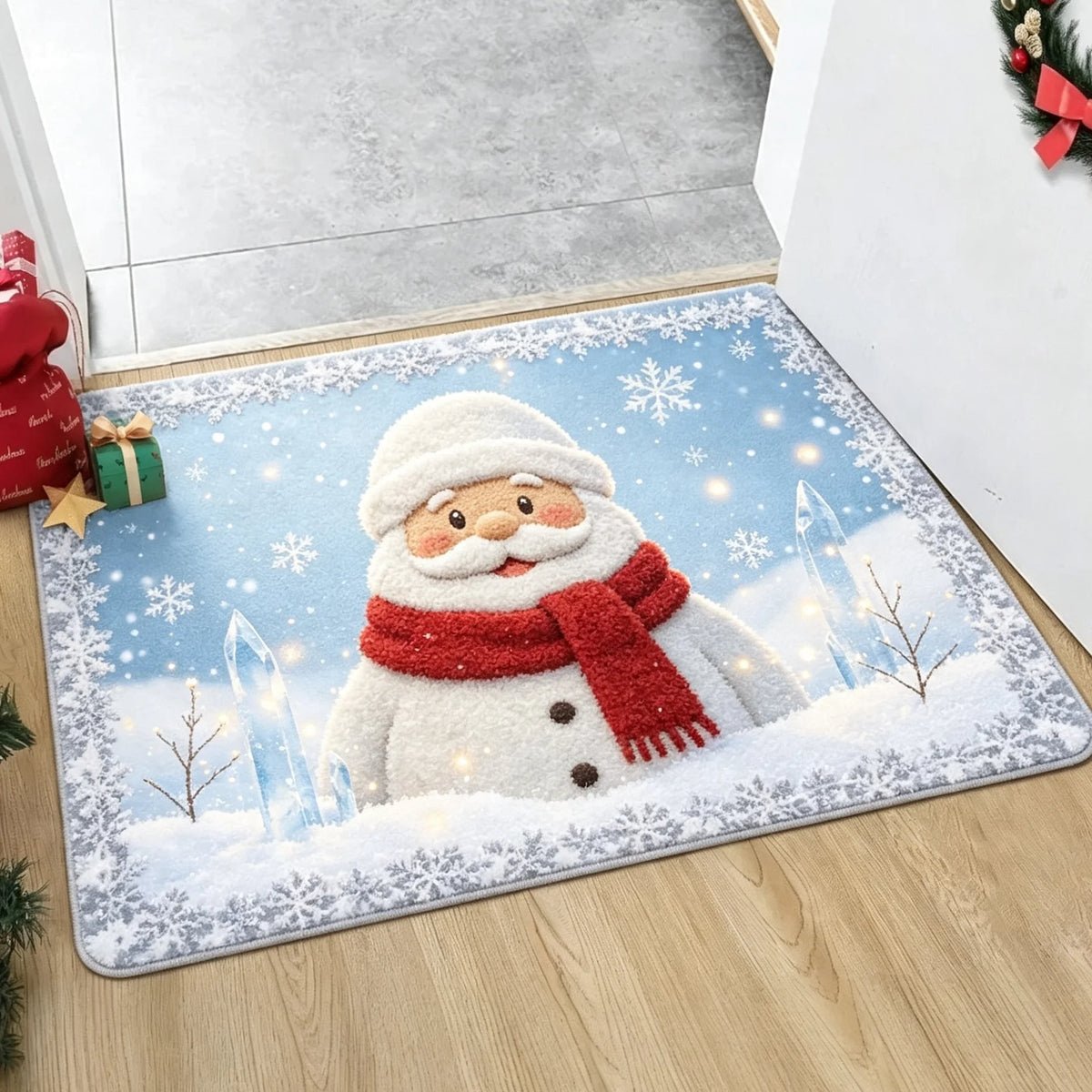 Boas Festas: Tapete Aconchegante Antiderrapante Papai Noel